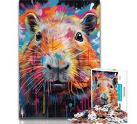 Puzzles for Teenagers Capybara Graffiti 1000 Piece Jigsaw Puzzle for Adults Teens,Toys Educational Games Stress Relieving Artists Collection, Fine Art 75x50cm