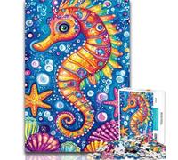 Puzzles for Teenagers Cartoon Seahorse 1000 Pieces Jigsaw Puzzle For Adults Teens,gifts for Friends And Family for for Age 14 26x38cm