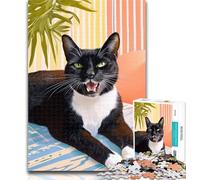 Puzzles for Teenagers Cat Lying on The Sofa Puzzles for Teenagers 1000 Pieces,Toys Educational Games Stress Relieving Unique Home Decor And Gifts 26x38cm