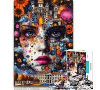 Puzzles for Teenagers Charming Girl Face Jigsaw Puzzles for Adults,Challenging Game Toys for Is Ideal As A Gift for The Whole Family (26x38cm)