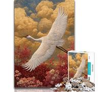 Puzzles for Teenagers Chinese Style Red-crowned Crane 1000 Pieces Jigsaw Puzzle for Adults& Teens,Family Entertainment Toys Is Ideal As A Gift for The Whole Family (26x38cm)