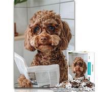Puzzles for Teenagers Cocker Spaniel on The Toilet Jigsaw Puzzles 1000 Pieces for Adults Teens,Family Game Stress Reliever Difficult Challenge Secret Santa Gifts 26x38cm
