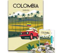 Puzzles for Teenagers Colombia Salento Palms Tra 1000 Piece Jigsaw Puzzle for Adults And Teenagers,Secret Santa Gifts for And Age 14 75x50cm