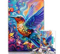 Puzzles for Teenagers Colorful Art Hummingbird 1000 Piece Jigsaw Puzzle for Adults Teens,Toys Educational Games Stress Relieving Artists Collection, Fine Art 75x50cm