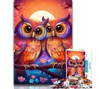 Puzzles for Teenagers Colorful Art Owl 1000 Pieces Jigsaw Puzzles For Teens And Adults,Toys Educational Games Stress Relieving Enhance Love between Couples 75x50cm