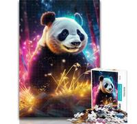 Puzzles for Teenagers Colorful Art Panda 1000 Pieces Jigsaw Puzzles For Teens And Adults,Toys Educational Games Stress Relieving Enhance Love between Couples 26x38cm