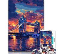 Puzzles for Teenagers Colorful London Tower Bridge Jigsaw Puzzles for Adults,Educational Games Home Decoration Deal As Gifts for The Whole Family 50x75cm