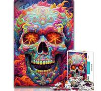 Puzzles for Teenagers Colorful Skulls Adult Puzzles 1000 Pieces,for Is Ideal As A Gift for The Whole Family for And 14 Years Old 26x38cm