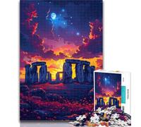 Puzzles for Teenagers Colorful Stonehenge 1000 Piece Jigsaw Puzzles for Teenagers,Challenging Game for The Whole for Women, Gifts for Men 50x75cm