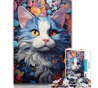Puzzles for Teenagers Colourful Cats Puzzles for Adults 1000 Pieces,Educational Game for Birthday, Chrismas for And 14 Years Old 50x75cm