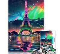 Puzzles for Teenagers Colourful Eiffel Tower Puzzles for Adults 1000 Pieces,Toys Educational Games Stress Relieving Enhance Love between Couples 50x75cm
