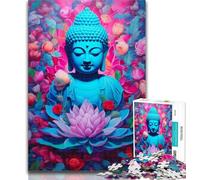 Puzzles for Teenagers Colourful Graffiti Buddha 1000 Piece Jigsaw Puzzles for Teenagers,Diy Modern Wall Art Unique Gift Home Decor 26x38cm