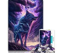 Puzzles for Teenagers Cosmic Nebula Wolf 1000 Piece Jigsaw Puzzles for Teenagers,Diy Modern Wall Art Unique Gift Home Decor 50x75cm