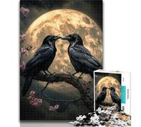 Puzzles for Teenagers Crows Under The Moon Adult Puzzles 1000 Pieces,for Is Ideal As A Gift for The Whole Family for And 14 Years Old 50x75cm
