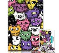 Puzzles for Teenagers Cute Abstract Cat Jigsaws Puzzles 1000 Pieces for Teenagers Gifts,Birthday Present, Gifts for And Age 14 50x75cm