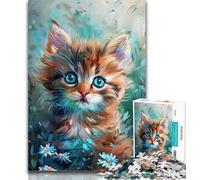 Puzzles for Teenagers Cute Colourful Kitten Jigsaw Puzzles 1000 Pieces for Adults Teens,Unique Birthday And Gifts for for Age 14 50x75cm