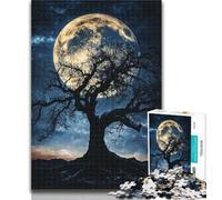 Puzzles for Teenagers Dead Tree And Moon 1000 Piece Jigsaw Puzzles for Adults & Teens,Educational Games Home Decoration Deal As Gifts for The Whole Family 50x75cm