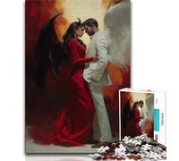 Puzzles for Teenagers Demons And Angels Jigsaw Puzzles 1000 Pieces for Adults Teens,Toys Educational Games Stress Relieving Artists Collection, Fine Art (26x38cm)
