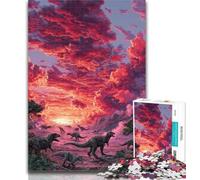 Puzzles for Teenagers Dinosaurs at Sunset 1000 Piece Jigsaw Puzzles for Adults & Teens,Educational Games Home Decoration Deal As Gifts for The Whole Family 26x38cm