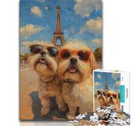 Puzzles for Teenagers Dog Taking Selfie Puzzles 1000 Pieces for Adults,Artistic Wall Decor & Birthday Gift Idea for Friends, Home Office (26x38cm)
