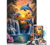 Puzzles for Teenagers Dream Dolphin Jigsaw Puzzles for Adults,Educational Games Home Decoration Deal As Gifts for The Whole Family 26x38cm