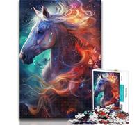Puzzles for Teenagers Dreamy Purple Horse 1000 Pieces Jigsaw Puzzles for Adults And Teens,Wall Decoration Unique Birthday And Xmas Gifts Suitable for And 14 50x75cm