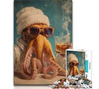 Puzzles for Teenagers Drinking Octopus 1000 Piece Jigsaw Puzzles for Adults,gifts for Friends And Family for Age 14 Years Up (26x38cm)