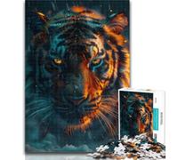 Puzzles for Teenagers Evil Tiger 1000 Pieces Jigsaw Puzzles for Adults And Teens,for Home Decoration for Age 14 Years Up 26x38cm