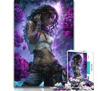 Puzzles for Teenagers Fantasy Dark Girl Jigsaw Puzzles for Adults 1000 Piece,Family Game Birthday Gifts.Challenge High Difficulty 26x38cm