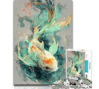 Puzzles for Teenagers Fantasy Koi Adult Jigsaw Puzzles 1000 Pieces,Family Game Stress Reliever Difficult Challenge Secret Santa Gifts 50x75cm