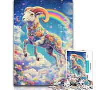 Puzzles for Teenagers Flower Goat 1000 Piece Jigsaw Puzzles for Adults & Teens,Educational Games Home Decoration Deal As Gifts for The Whole Family 26x38cm