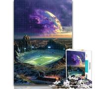 Puzzles for Teenagers Football Field Jigsaw Puzzles for Adults 1000,Toys Educational Games Stress Relieving Wishlist with Santa Claus 50x75cm