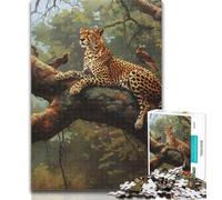 Puzzles for Teenagers Forest Jungle Deer Cheetah 1000 Piece Jigsaw Puzzles for Teenagers,Toys Educational Games Stress Relieving Wall Decoration 26x38cm