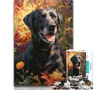 Puzzles for Teenagers Forest Labrador Puzzles 1000 Pieces for Adults,Challenging Game Toys for Is Ideal As A Gift for The Whole Family 26x38cm