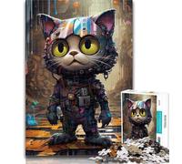 Puzzles for Teenagers Futuristic Cat Adult Puzzles 1000 Pieces,for Is Ideal As A Gift for The Whole Family for And 14 Years Old 50x75cm