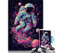 Puzzles for Teenagers Galactic Astronaut Jigsaw Puzzles for Adults,Challenging Game Toys for Is Ideal As A Gift for The Whole Family 50x75cm