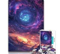 Puzzles for Teenagers Galactic Wave Swirling Stars Adult Jigsaw Puzzles 1000 Pieces,Family Game Stress Reliever Difficult Challenge Secret Santa Gifts 26x38cm