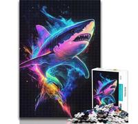 Puzzles for Teenagers Galaxy Shark Jigsaw Puzzles 1000 Pieces for Adults Teens,Family Game Stress Reliever Difficult Challenge Secret Santa Gifts 26x38cm