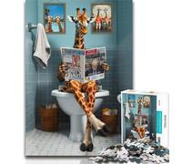 Puzzles for Teenagers Giraffe on The Toilet Adult Puzzles 1000 Pieces,for Is Ideal As A Gift for The Whole Family for And 14 Years Old 26x38cm