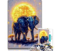Puzzles for Teenagers Golden Elephant Puzzles 1000 Pieces for Adults,Artistic Wall Decor & Birthday Gift Idea for Friends, Home Office (50x75cm)