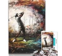 Puzzles for Teenagers Golf Painting Adult Jigsaw Puzzles 1000 Pieces,Family Game Stress Reliever Difficult Challenge Secret Santa Gifts 50x75cm