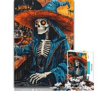 Puzzles for Teenagers Halloween Skeleton 1000 Pieces Jigsaw Puzzles for Adults And Teens,Wall Decoration Unique Birthday And Xmas Gifts Suitable for And 14 26x38cm