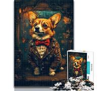 Puzzles for Teenagers Happy Corgi 1000 Pieces Jigsaw Puzzle for Adults& Teens,Family Entertainment Toys Is Ideal As A Gift for The Whole Family 50x75cm