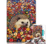 Puzzles for Teenagers Hedgehog Art Adult Jigsaw Puzzles 1000 Pieces,Family Game Stress Reliever Difficult Challenge Secret Santa Gifts 50x75cm