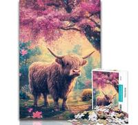 Puzzles for Teenagers Highland Yak 1000 Piece Jigsaw Puzzles for Teenagers,Fully Interlocking & Randomly Shaped Pieces 26x38cm