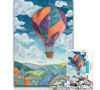 Puzzles for Teenagers Hot Air Balloon 1000 Piece Jigsaw Puzzles for Teenagers,Challenging Game for The Whole for Women, Gifts for Men 50x75cm