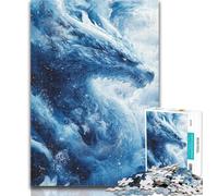 Puzzles for Teenagers Ice Dragon Jigsaw Puzzles for Adults 1000,Toys Educational Games Stress Relieving Wishlist with Santa Claus 26x38cm