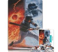 Puzzles for Teenagers Ice Hockey Jigsaw Puzzles for Adults 1000 Piece,with Matching Poster And Trivia Sheet for Age 14 50x75cm