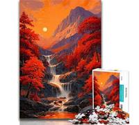 Puzzles for Teenagers Japanese Autumn Landscape Jigsaw Puzzles for Adults 1000 Piece,with Matching Poster And Trivia Sheet for Age 14 50x75cm