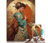 Puzzles for Teenagers Japanese Geisha Adult Jigsaw Puzzles 1000 Pieces,Family Game Stress Reliever Difficult Challenge Secret Santa Gifts (26x38cm)